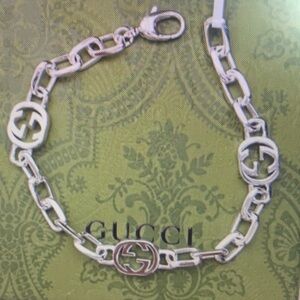 Gucci Interlocking G Silver Chain Bracelet